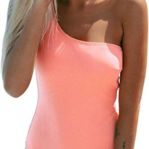 Cupshe Pink One Shoulder One Piece Swimsuit